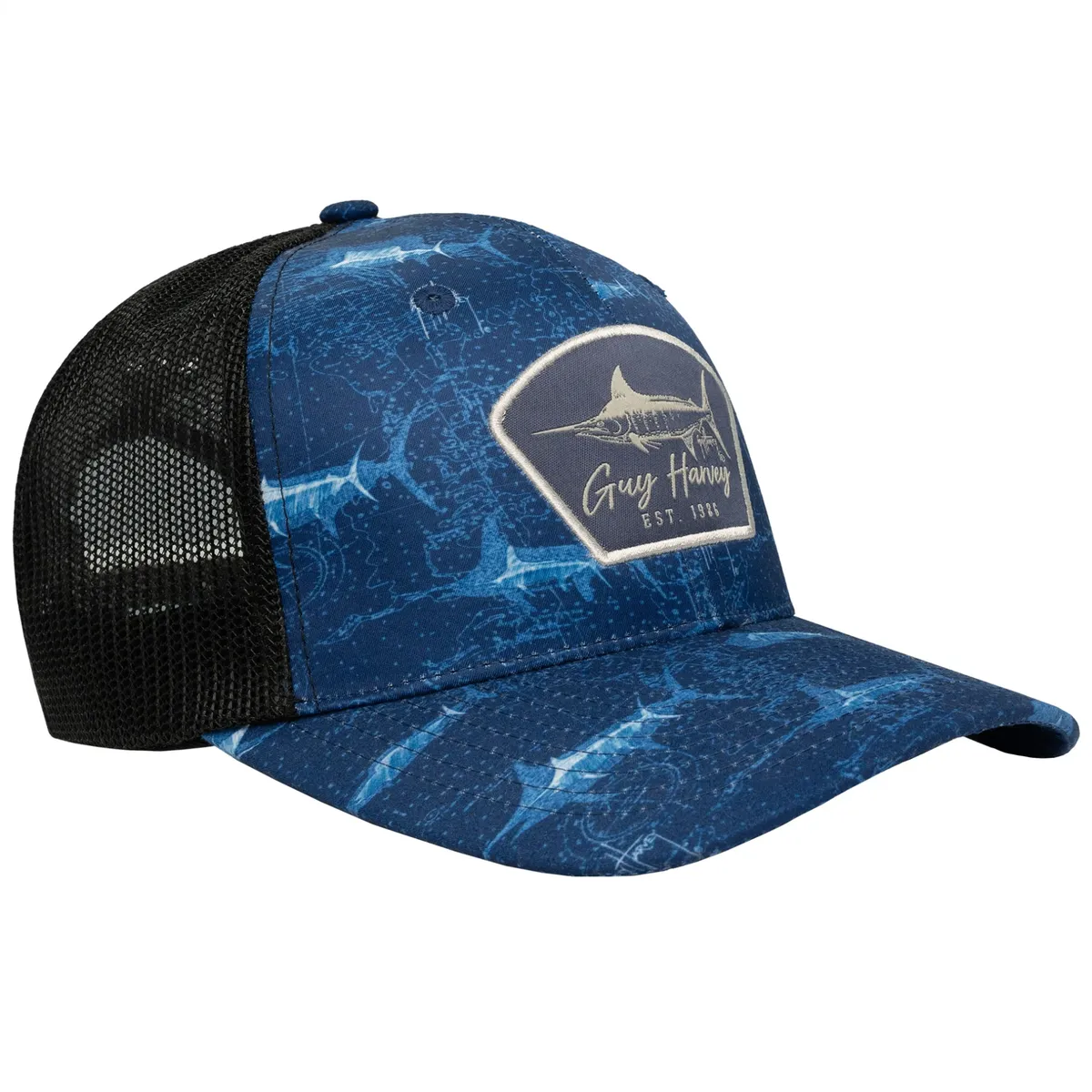 All-over print sublimated hat with a full-coverage pattern on the crown and bill