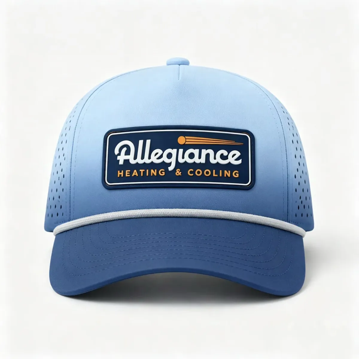 Sublimated hat for Allegiance HVAC with a full-print crown